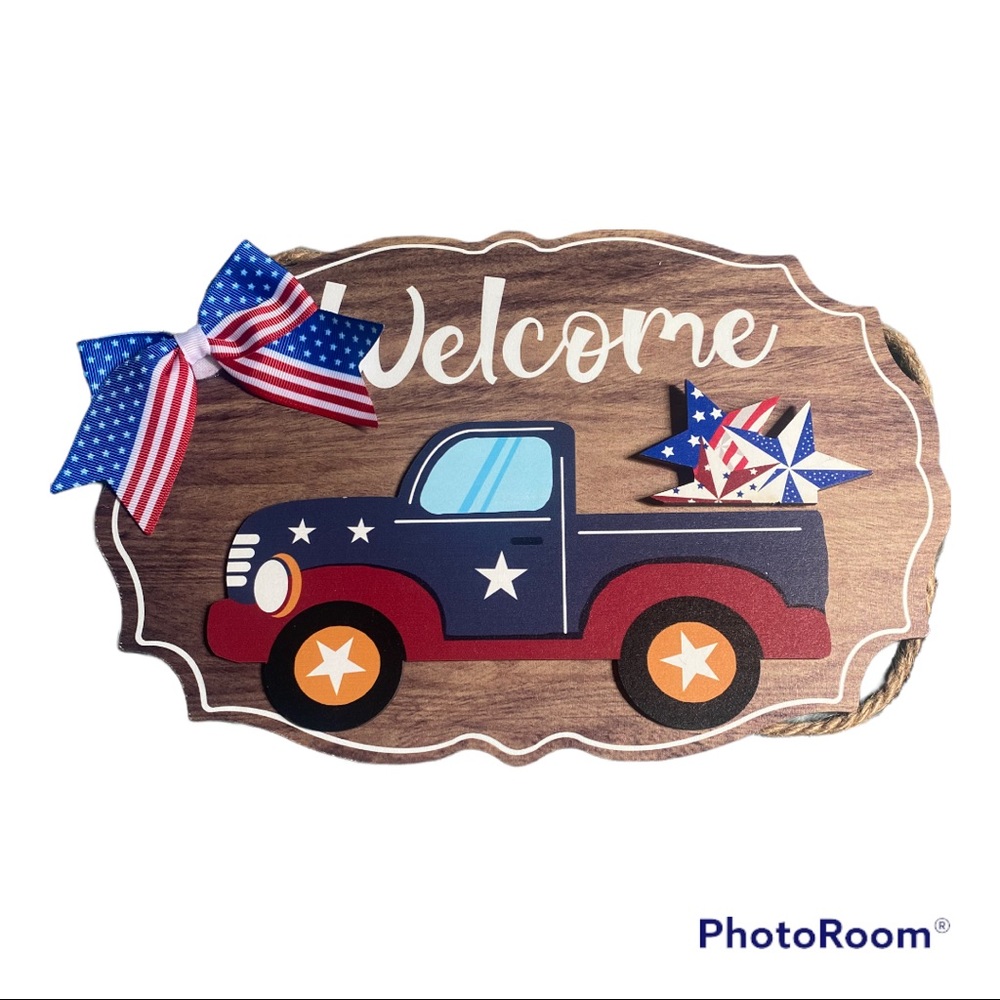New Rustic Country Farmhouse Front Porch Welcome Sign Holiday